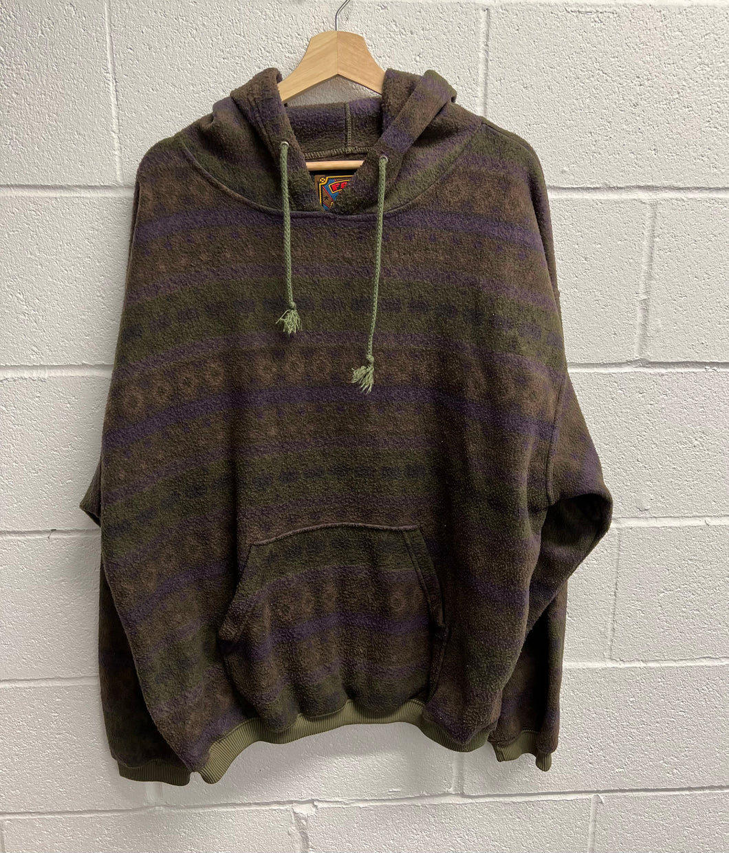 90s Purple/Green Rugged solar fleece hoodie