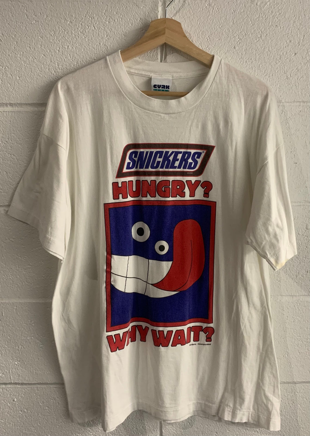 90s Snickers Why wait? Tee shirt